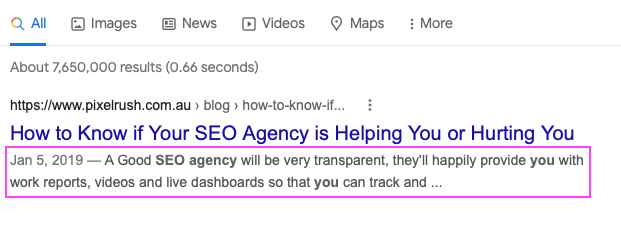 seo agency meta description